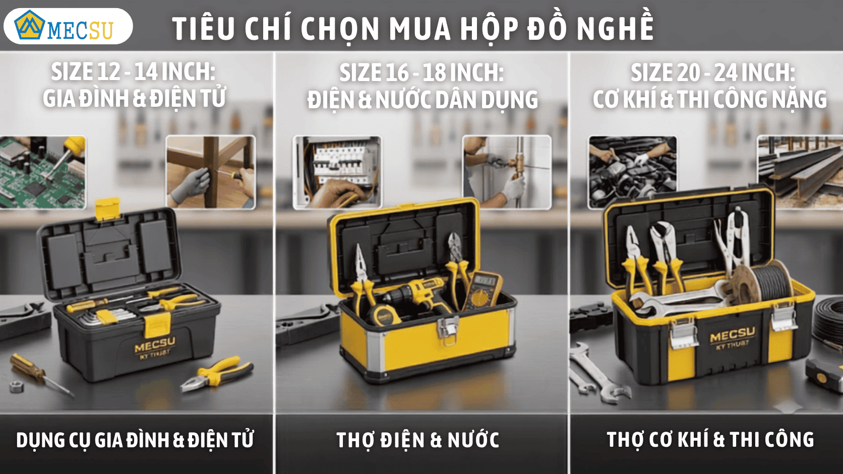 Cách chọn thùng đồ nghề đúng kích thước